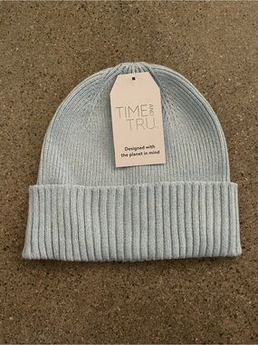 Time and Tru NWT Light Blue Winter Beanie Fold Hat